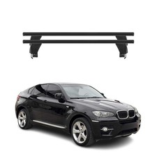 Menabo Barres de toit transversales pour BMW X6 E71 E72 2007-2014 Alu Noir ABE
