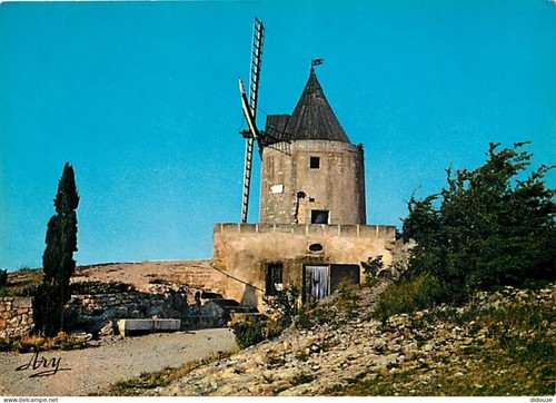 Carte postale moulin - postale, vent