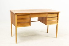Bureau en teck scandinave vintage, 7 tiroirs, design danois années 60