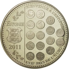 [#555554] France, Médaille, L'Europe des XXVII, Bienvenue à l'Estonie, 2011,
