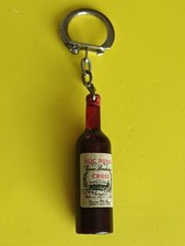 Porte clé vintage, années 60, Bouteille de vin en 3D : ROC ROUGE CRUSE