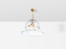 Rare suspension Barovier & Toso verre soufflé bronze 1940