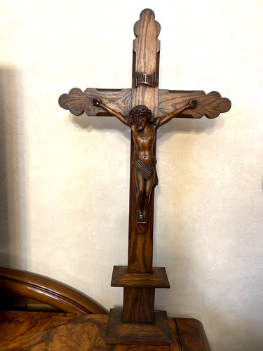 Crucifix mural ancien jésus - mural,