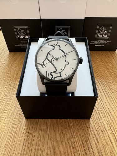 Montre tintin cuir noir - tintin,