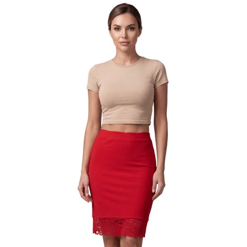 Jupe longue rouge - rouge, femme