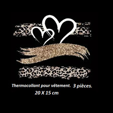 Lot de 3 autocollant, thermocollant pour vêtement 20 X 15 cm