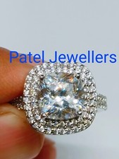 Bague De Fiançailles Double Halo En Diamant Simulé 3CT Plaquée Or Blanc 14K