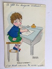 CPA Petite fille en train d’ecrire une lettre