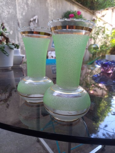 Paire petits vases verre - paire,