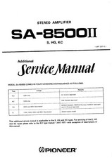 Manuel De Service Pour PIONEER SA-8500 II