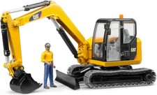 BRUDER - Minipelle CATERPILLAR avec l'ouvrier jouet BRUDER - 1/16 - BRU2466