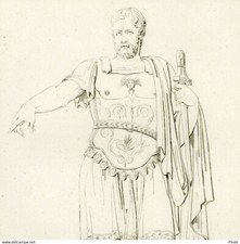 Pierre Charles Bridan Statue de Marcus Furius Camillus Camille - Gravure origin
