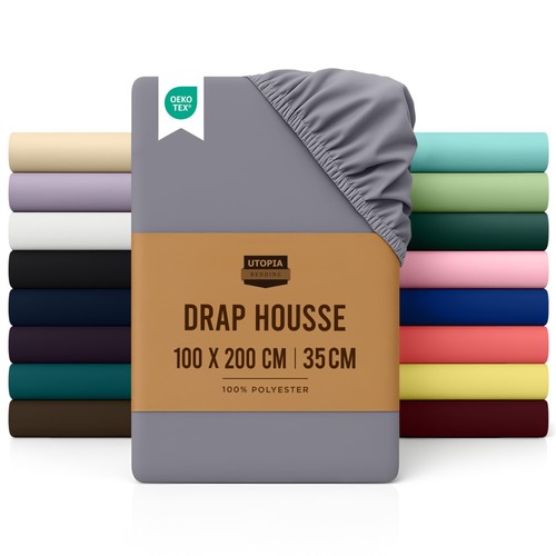 Drap Housse - Gris, 100 x 200