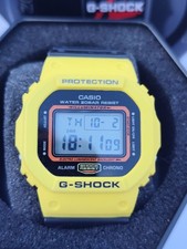 Casio G-Shock DW-5600TB Jaune Noir • Montre Vintage Rétro Collection Étanche 200