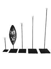 Socle pour masque africain en bois présentoir tout métal, 11 hauteurs au choix 