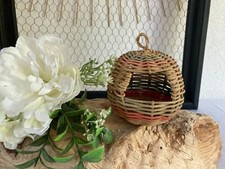 625⚜️ Petit Nichoir Nid D'oiseau Mangeoire en Osier Hauteur 11 Cm