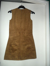 H&M DIVIDED: ROBE CHASUBLE SM CAMEL EFFET DAIM TAILLE XXS 34/36 TBE.