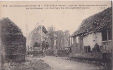 Carte postale ancienne – Hébuterne (Somme) – Église bombardée – Grande Guerre 19