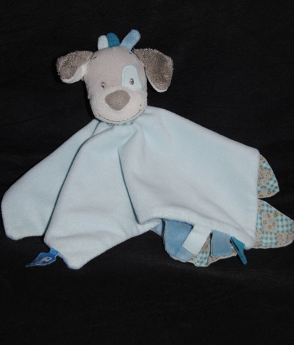 Doudou plat chien bleu - 🍀doudou,