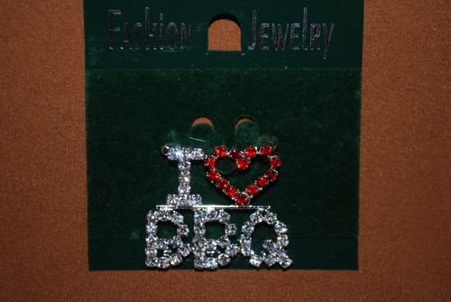 Love bbq crystal pin - bbq,