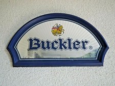  PLAQUE PUBLICITAIRE MIROIR BIERE BUCKLER en VERRE encadré