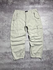 Pantalon cargo vintage Armani Jeans lin beige clair logo AJ métal taille 34 / L