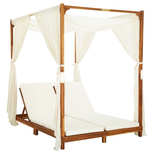 Bois acacia chaise longue - chaise,