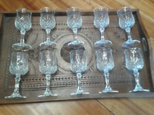 10 Verres à digestif en Cristal d'Arques, modèle "Longchamp"