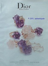 PUBLICITE DIOR JOAILLIER BIJOUX BAGUE LA ROSE BOIS PRE CATELAN DE 2014 FRENCH AD