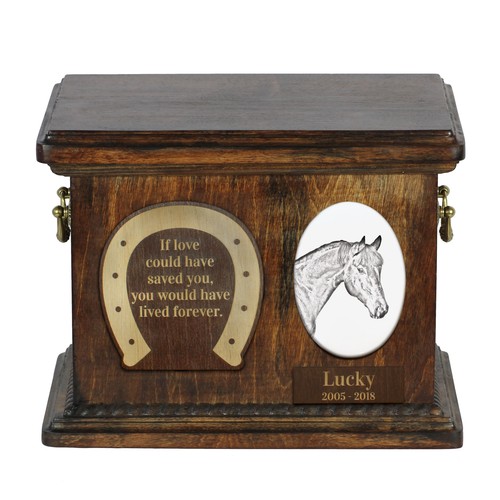 Urne bois pour cheval brun - en,