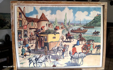 Ancienne Affiche Histoire scolaire ROSSIGNOL RECTO/VERSO 58x78cm /sans le cadre