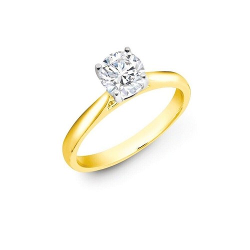 Bague solitaire jaune 18 - solitaire,