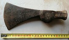 P7- OLD TOOL outil ancien fer de hache forgée à tête marteau 