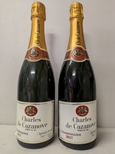 RARE - LOT de 2 BOUTEILLES de CHAMPAGNE BRUT - CHARLES DE CAZANOVE - EPERNAY