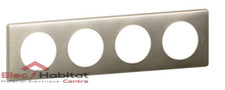 Plaque quadruple finition titane entraxe 71mm Céliane Legrand 068904
