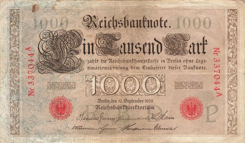 Reichsbanknote 1000 mark - reichsbanknote,