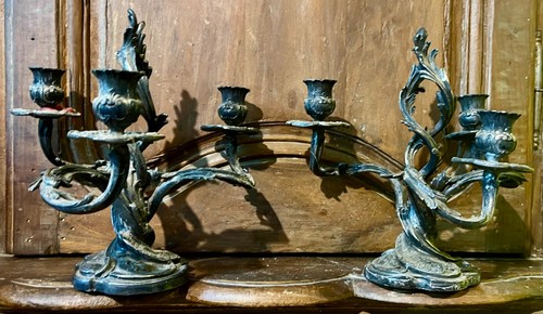 Paire candélabres bronze - de,