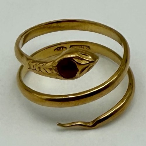 Bague serpent spirale - bague, or