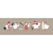 Kit de broderie Freestyle Le Bonheur des Dames "Poulets", image imprimée, 10x4cm
