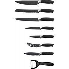Set de couteaux 8 pièces avec revêtement céramique Royalty Line RLBLK7W