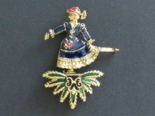 VINTAGE BROCHE BIJOU PATINEUSE