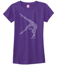 Threadrock Girls Gymnast Typography Design Fitted T-shirt Gymnastics