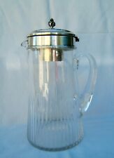 ancien pichet en cristal monture en métal argenté Poinçonnet Victor Saglier 