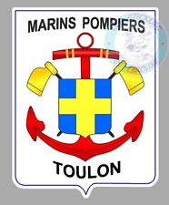 STICKER MARINS POMPIERS TOULON POMPIER BLASON LOGO ARMEE VAR AUTOCOLLANT PE210