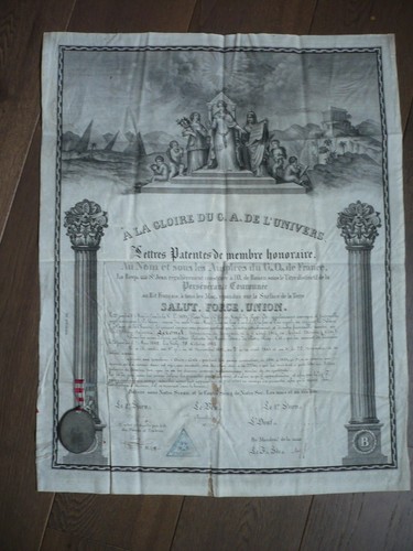 Grand diplome franc maconnerie - diplome,