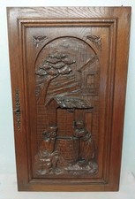 Ancienne Porte En Bois Chêne Sculpté ( Hang )