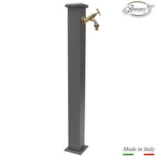 Fontaine à colonne en acier avec robinet pour extérieur, modèle Olimpia