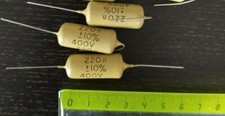 0.22 uF 220 nF 0,22  400 v  FUZZ MUSTARD MOUTARDE MULLARD  Nos  Lot 3 Pcs CL3/48