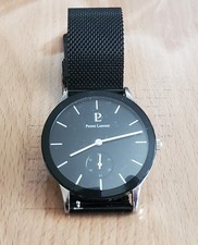 MONTRE HOMME NOIRE MARQUE PIERRE LANNIER NUMEROTEE 21801 MADE IN FRANCE