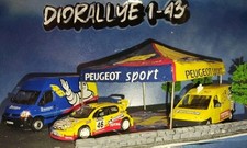 DIORAMA ASSISTANCE RALLYE 206 WRC V. ROSSI 1/43eme